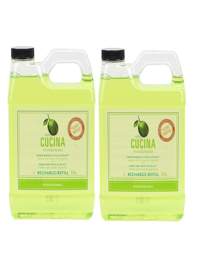 Cucina Purifying Hand Wash Refill, 33.8 Oz Plastic Jug (2, Lime Zest) - Image 1
